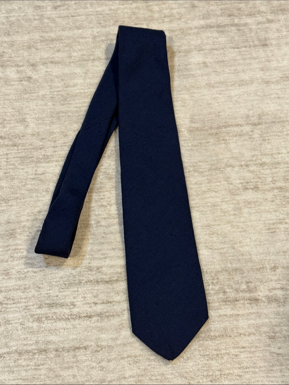Classic Men's Solid Navy Tie viscose/linen blend